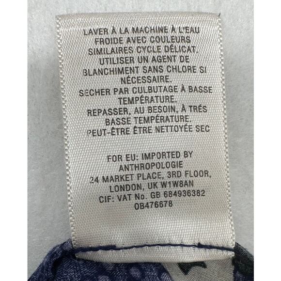 MAEVE Anthropologie Blue Polka Dot Peplum 3/4 Sleeve Hi Low Blouse w/ pockets S - Picture 8 of 8